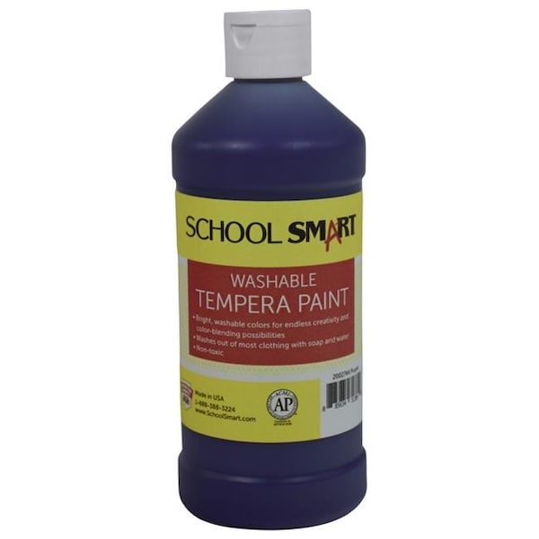 School Smart 2002744 1 Pint Washable Tempera Paint; Purple